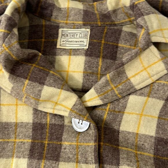 Vintage 40s Monterey Club Sportswear Plaid Wool Shacket As Is - Picture 8 of 8